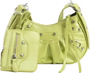 Crossbody Bags For Women 2 Set with Small Purse Rivet Shoulder Bag Adjustable Strap PU Leather Trendy Handbags