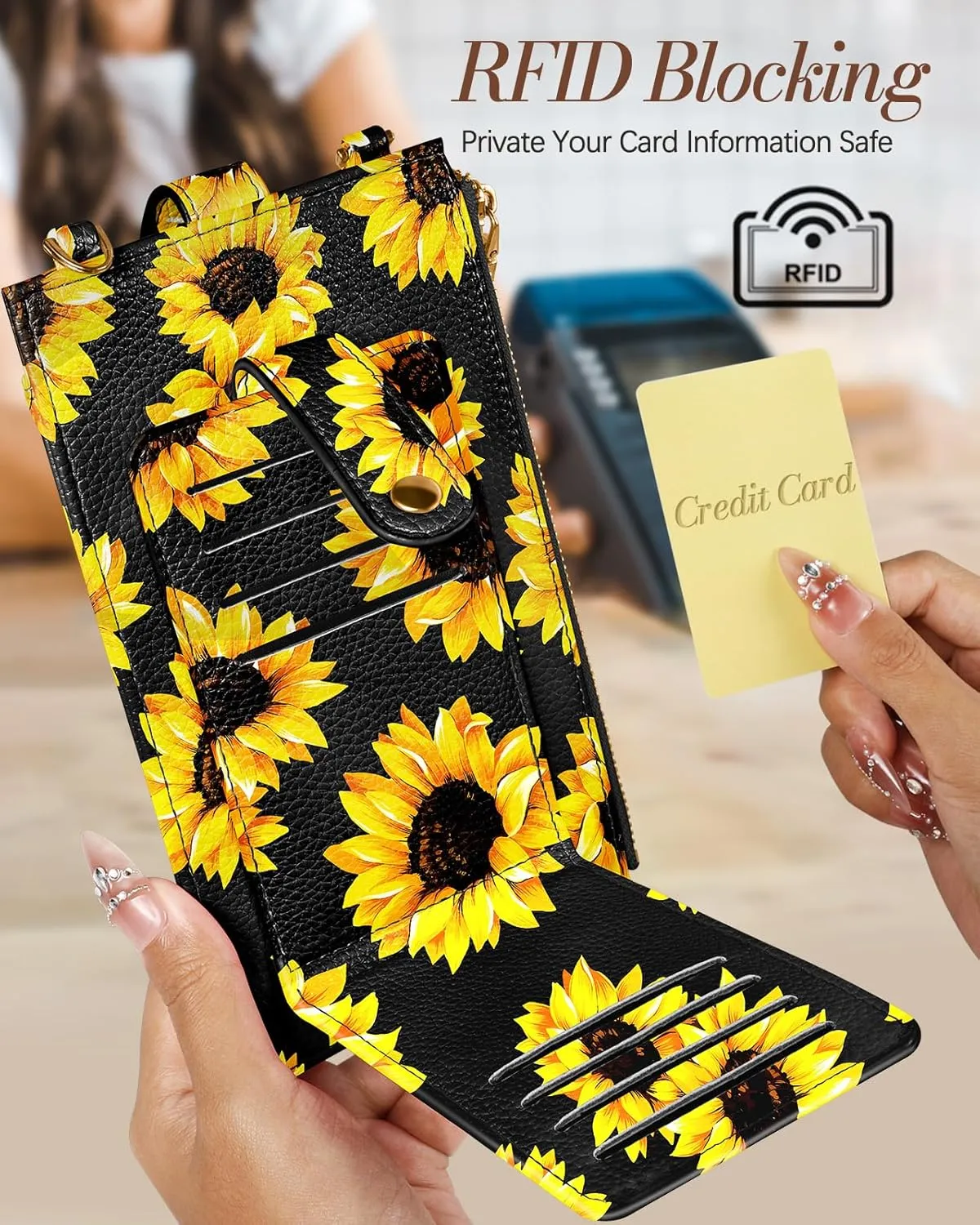 Crossbody Bags for Women - Leather Cellphone Phone Purse Wallet Cute Designer Cross Body Bag with Card Slots