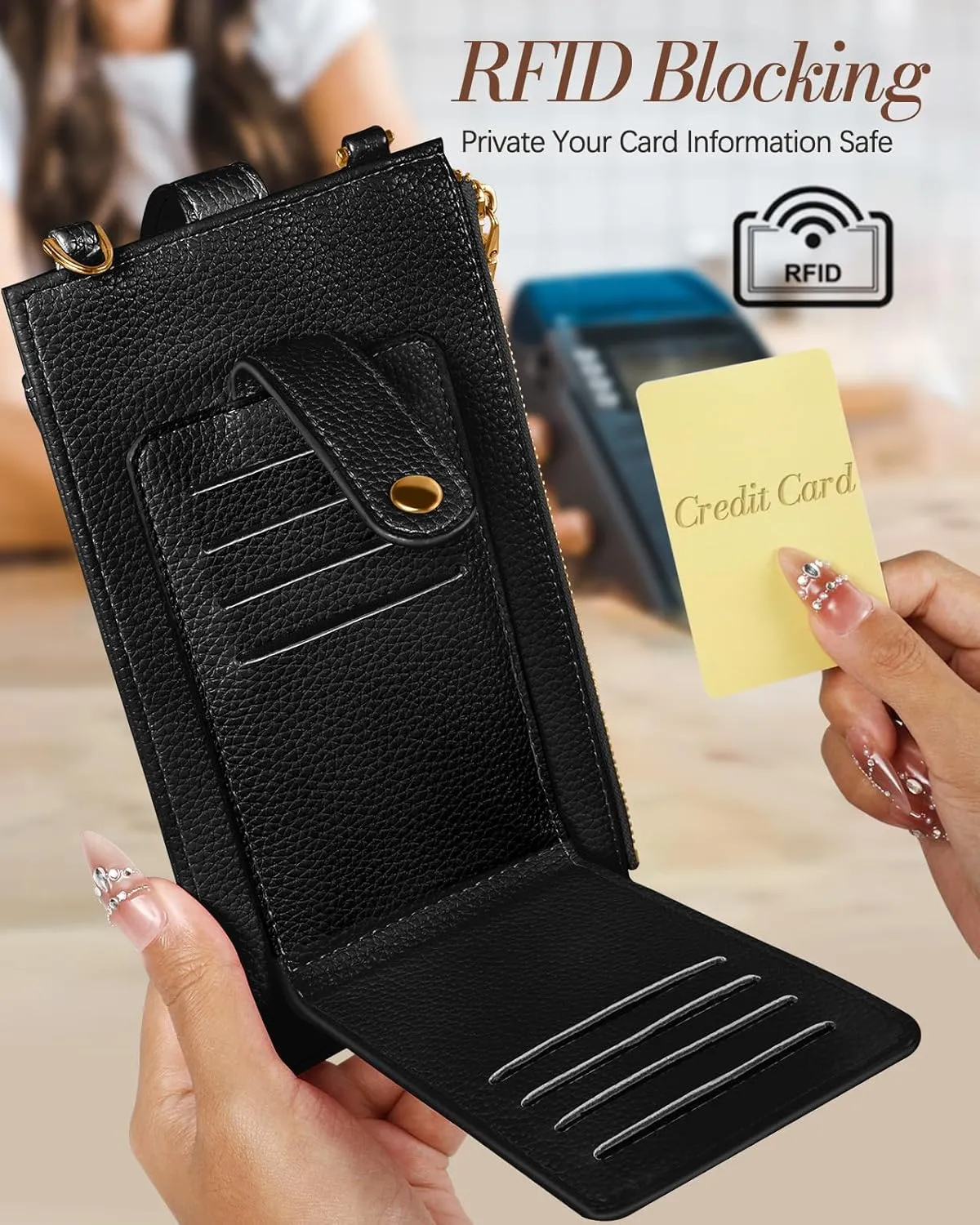 Crossbody Bags for Women - Leather Cellphone Phone Purse Wallet Cute Designer Cross Body Bag with Card Slots