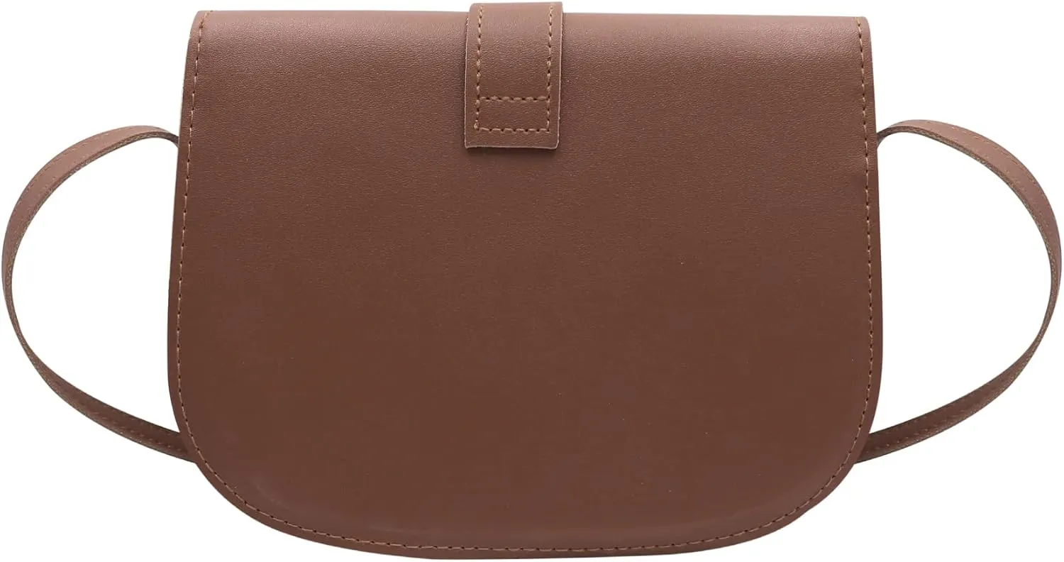 Crossbody Bags for Women Small Saddle Purse Vintage Boho Shoulder Handbags Faux Leather Travel Casual Purse,Brown 1#