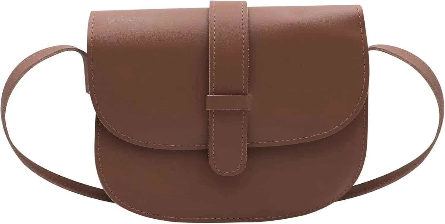 Crossbody Bags for Women Small Saddle Purse Vintage Boho Shoulder Handbags Faux Leather Travel Casual Purse,Brown 1#