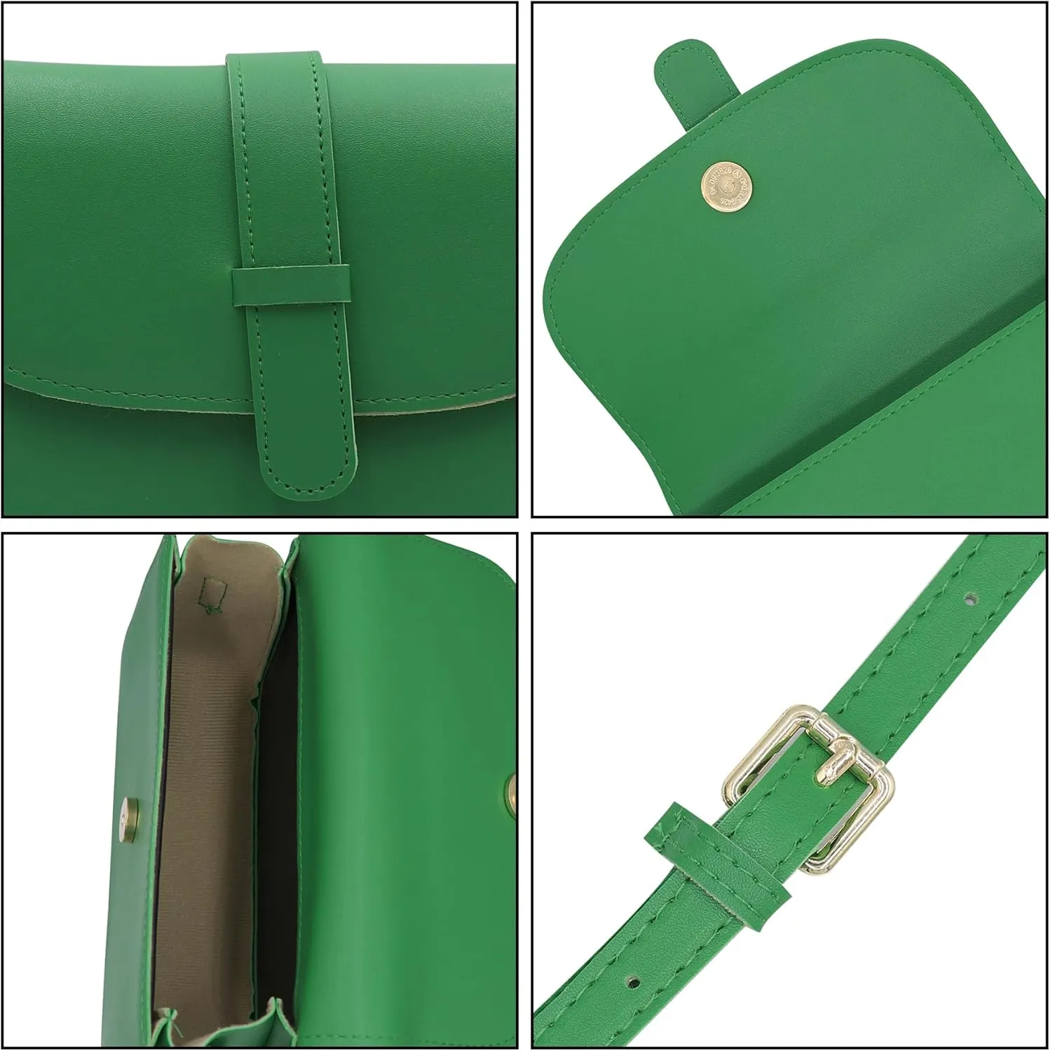 Crossbody Bags for Women Small Saddle Purse Vintage Boho Shoulder Handbags Faux Leather Travel Casual Purse,Green 1#