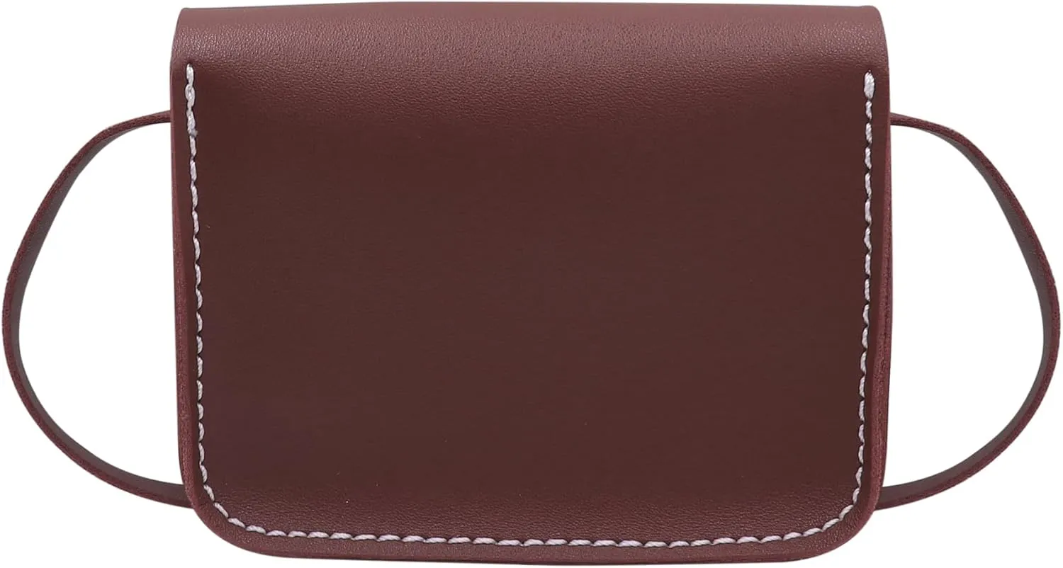 Crossbody Saddle Bag Small Satchel for Women Vintage Simple Shoulder Handbag Boho Faux Leather Casual Purse,Wine Red2#