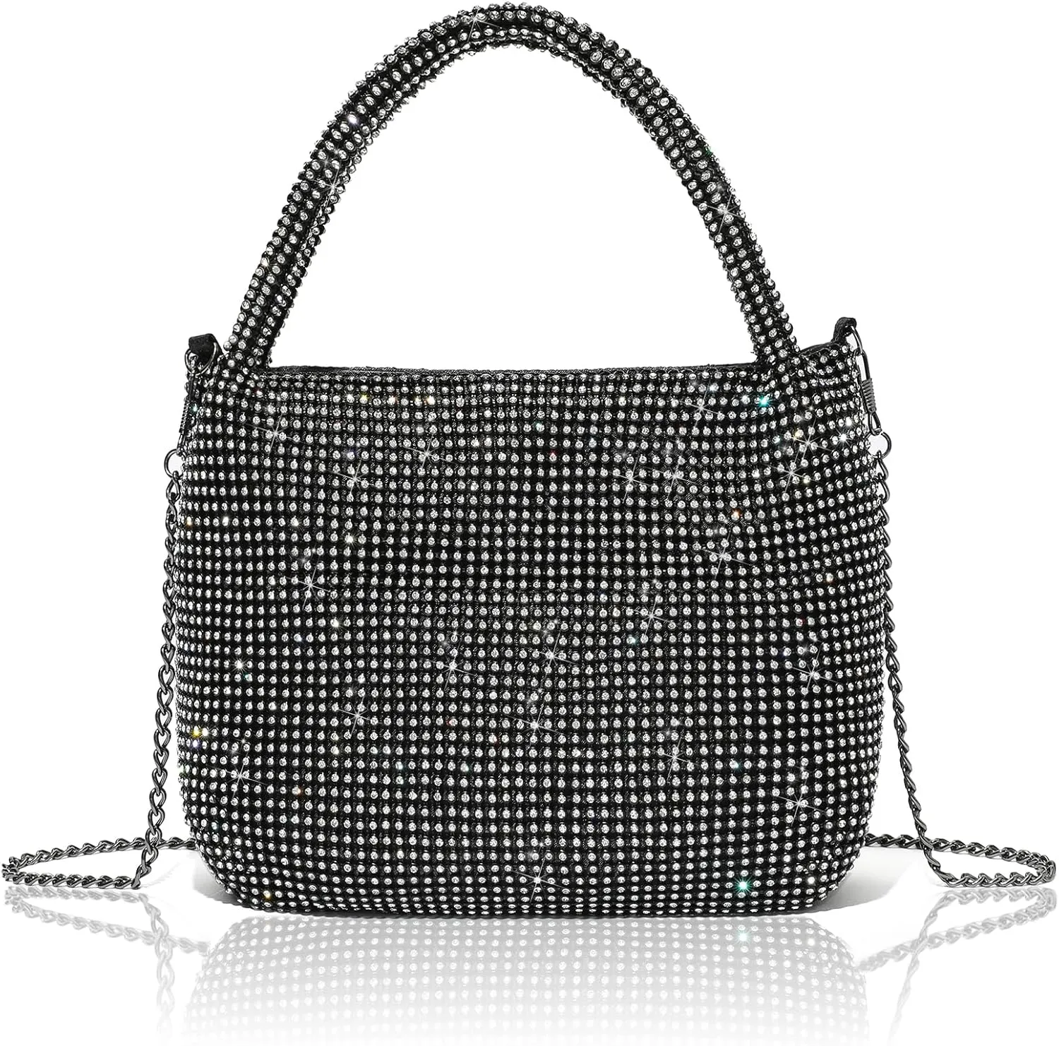 Crystals Sparkly Rhinestone Clutch Crossbody Purse - Evening Bags For Women for Weddings, Proms, and Parties