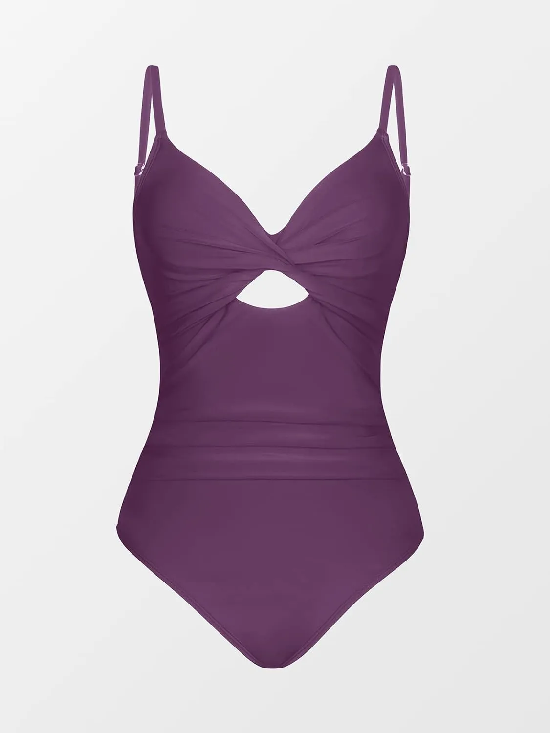 CUPSHE One Piece Swimsuit for Women Bathing Suits Twist Front Cutout Adjustable Straps Ruched Swimwear