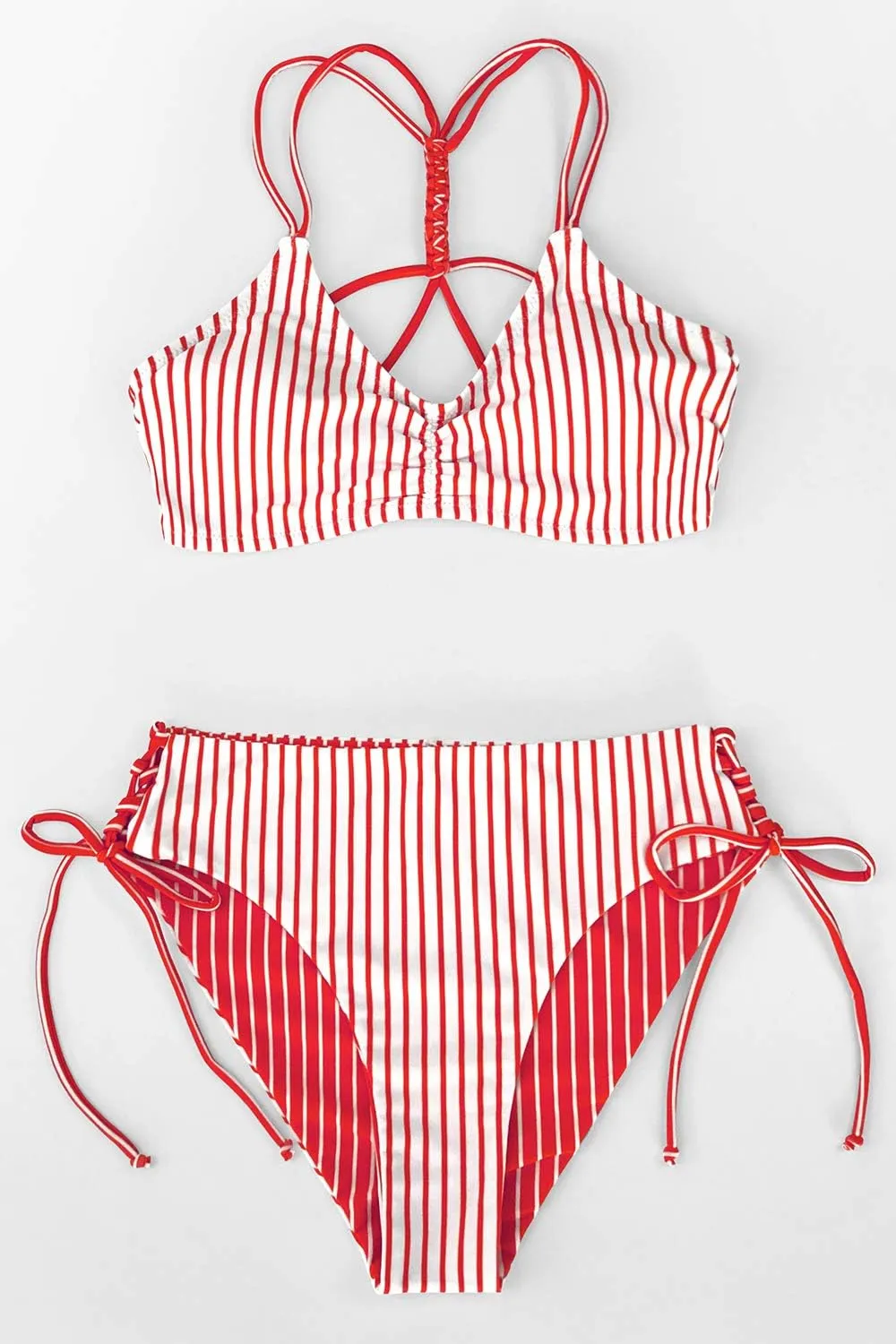 CUPSHE Women's 2 Piece Bikini Set Back Braided Straps with Reversible Bottom