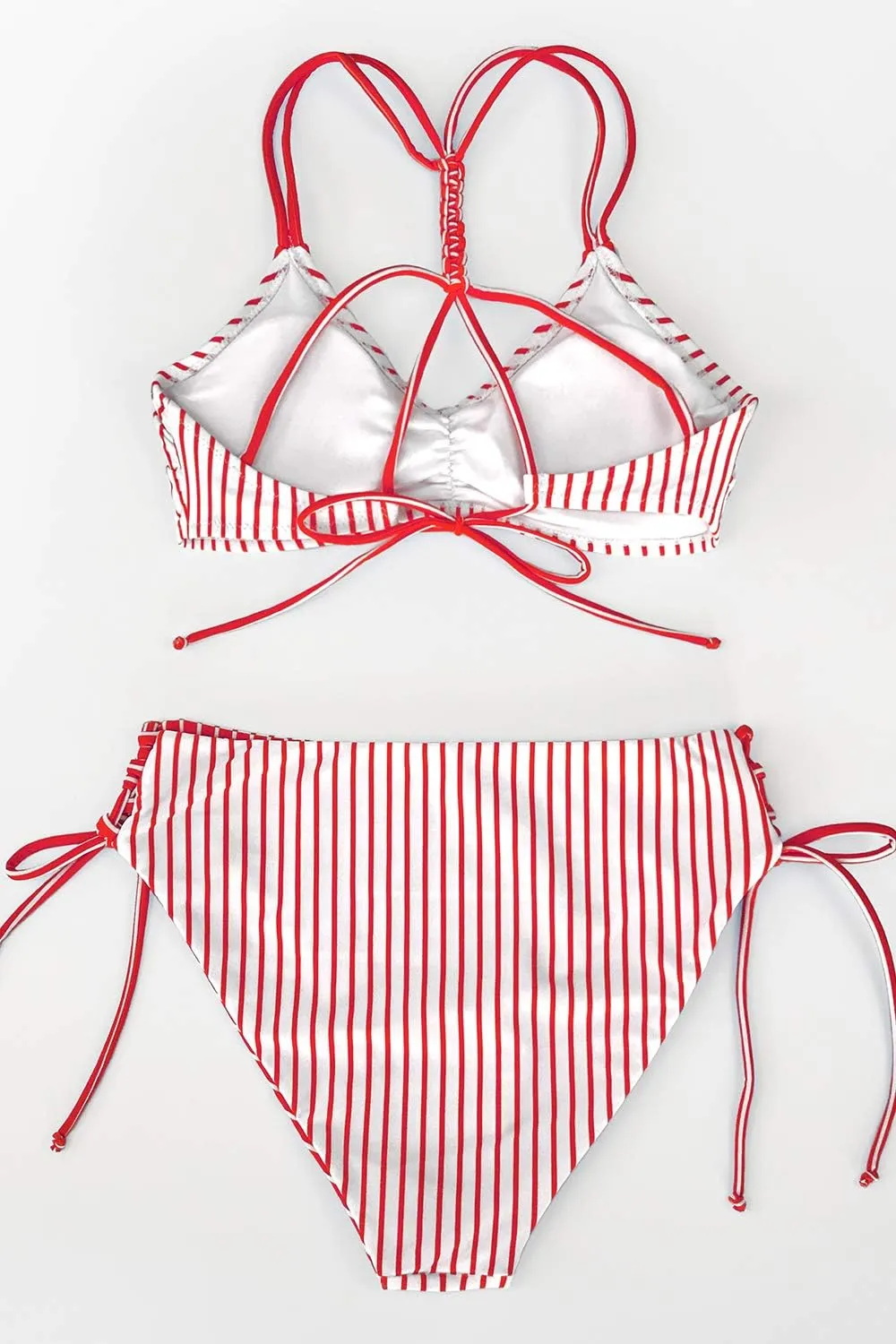CUPSHE Women's 2 Piece Bikini Set Back Braided Straps with Reversible Bottom