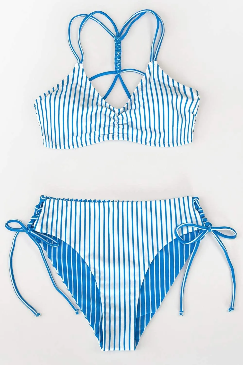 CUPSHE Women's 2 Piece Bikini Set Back Braided Straps with Reversible Bottom