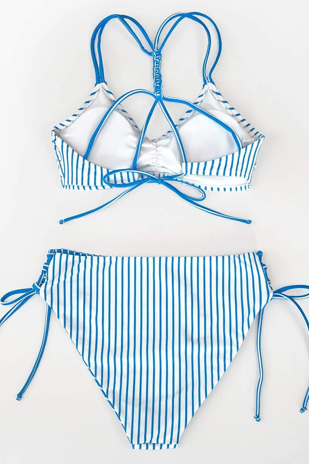 CUPSHE Women's 2 Piece Bikini Set Back Braided Straps with Reversible Bottom