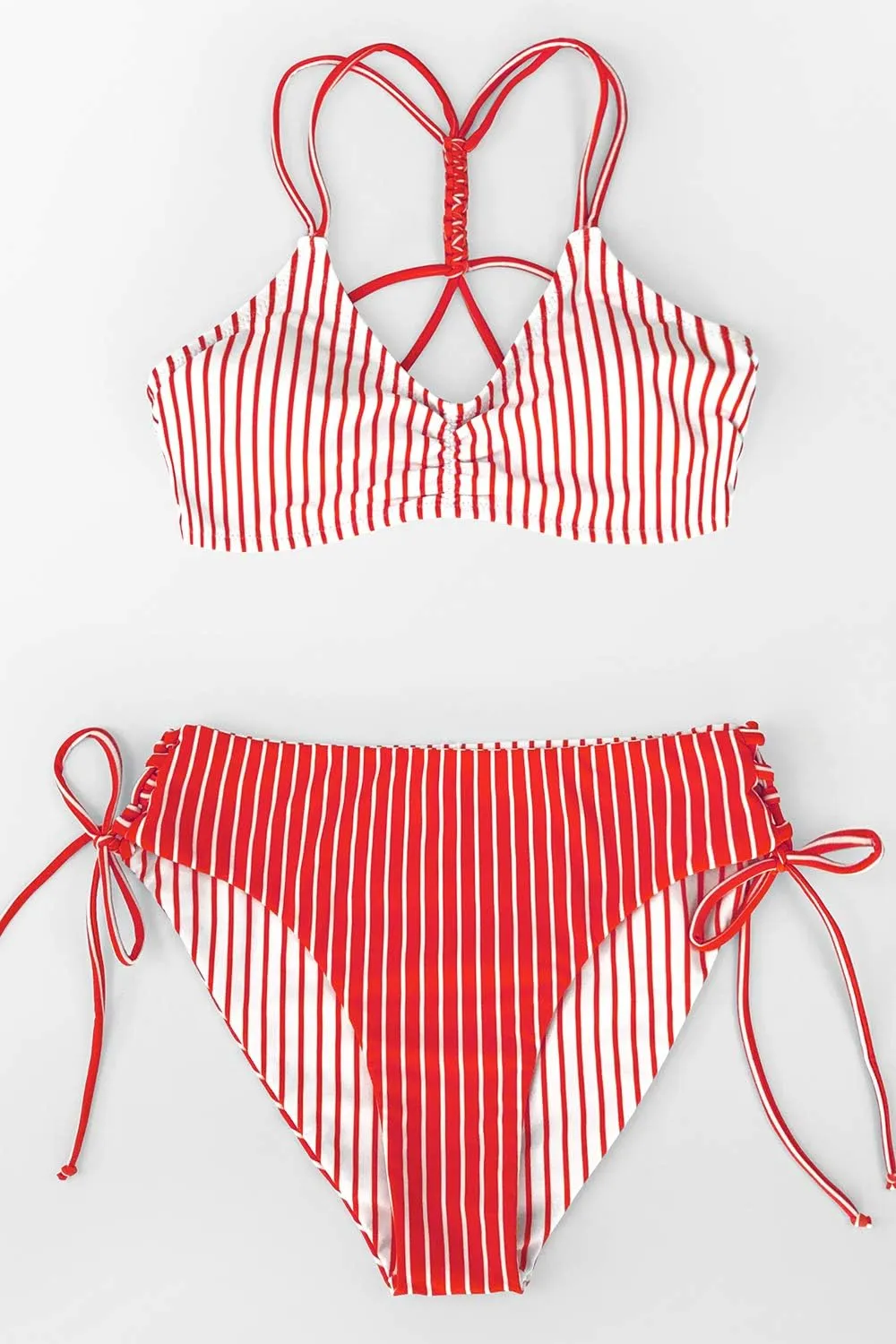 CUPSHE Women's 2 Piece Bikini Set Back Braided Straps with Reversible Bottom