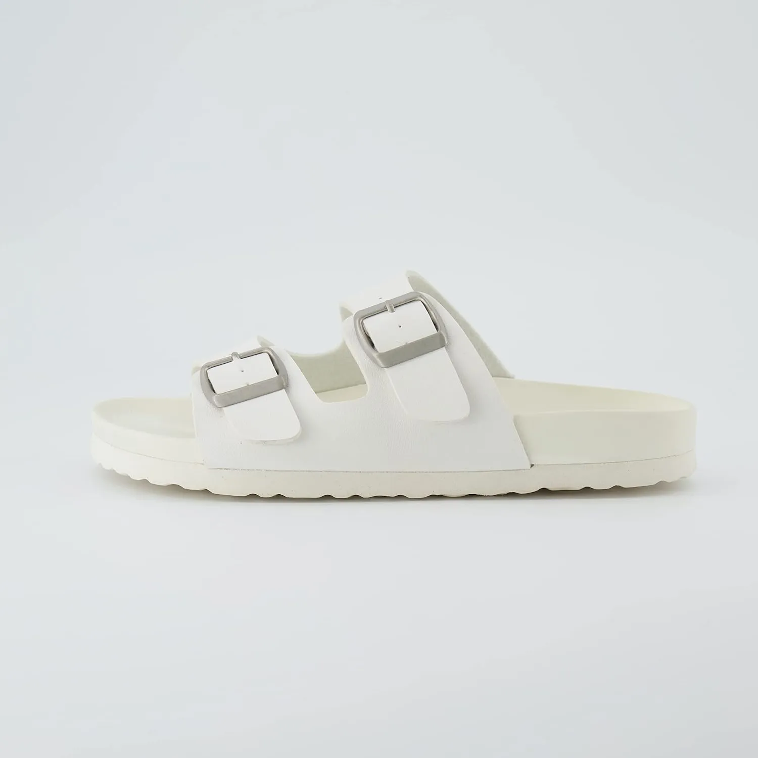 CUSHIONAIRE Lindy Water-Resistant Womens Sandals with Adjustable Double Buckle Straps-Lightweight Soft Footbed Slides for Women