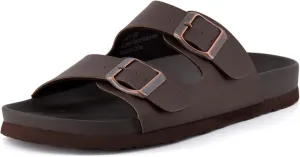CUSHIONAIRE Lindy Water-Resistant Womens Sandals with Adjustable Double Buckle Straps-Lightweight Soft Footbed Slides for Women