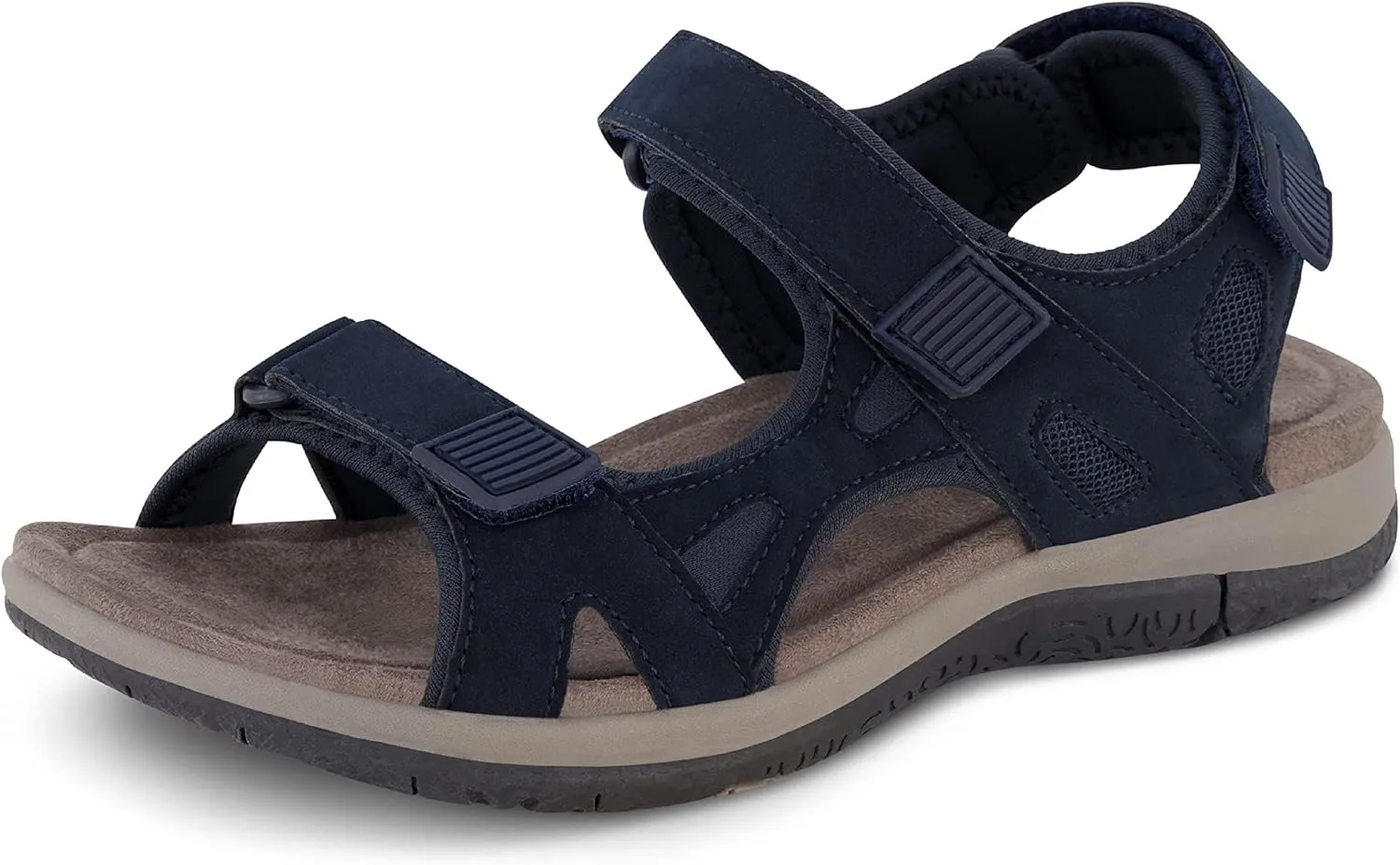 CUSHIONAIRE Women's Pace comfort footbed outdoor sandal with adjustable straps and  Memory Foam, Wide Widths Available