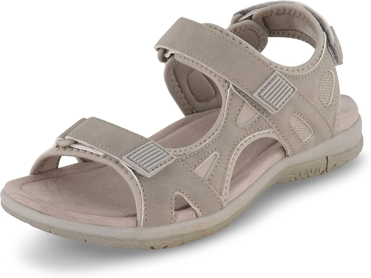 CUSHIONAIRE Women's Pace comfort footbed outdoor sandal with adjustable straps and  Memory Foam, Wide Widths Available