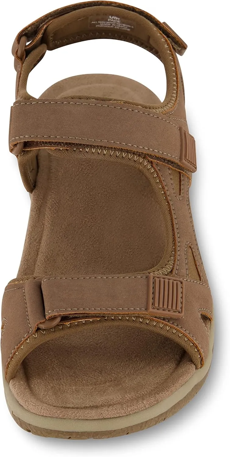 CUSHIONAIRE Women's Pace comfort footbed outdoor sandal with adjustable straps and  Memory Foam, Wide Widths Available
