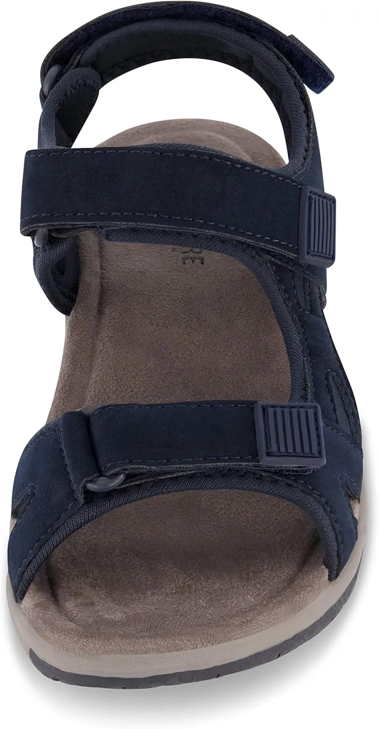 CUSHIONAIRE Women's Pace comfort footbed outdoor sandal with adjustable straps and  Memory Foam, Wide Widths Available