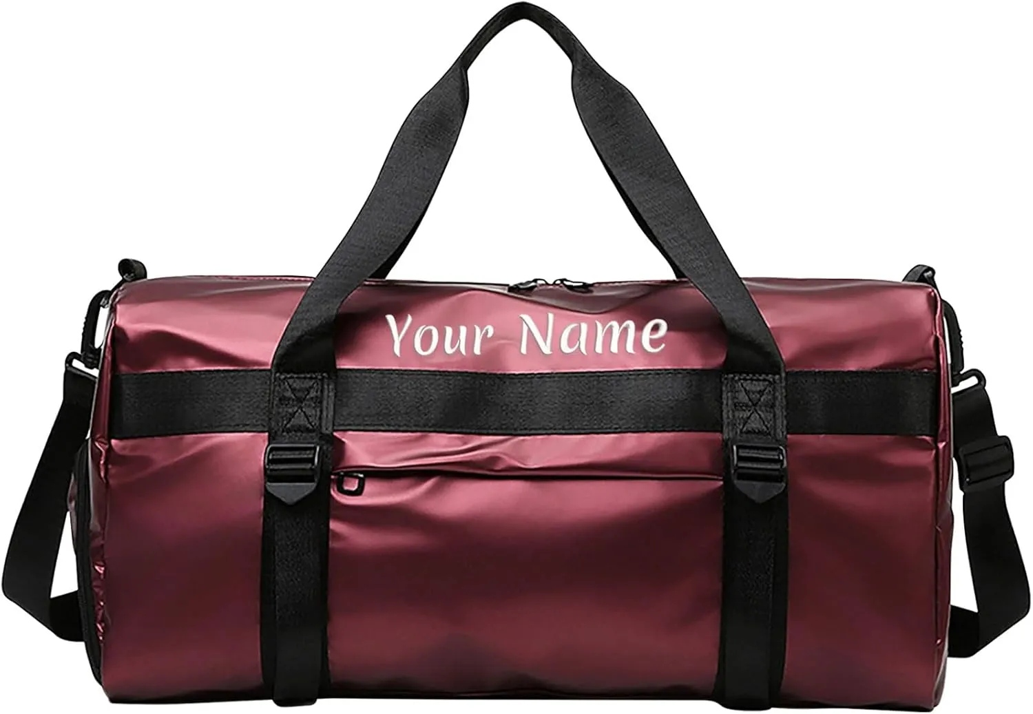 Customizable Sports Duffel Bag with Embroidery Option - 7 Color Reversible Travel and Gym Bag with Wet Bag and Shoe Compartment (19.7x9.8x9.8 in)