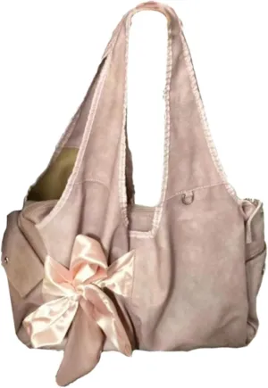 Cute BowTote Bag Kwaii Shoulder Bags Aesthetic Satin Handmade Purse Y2K Butterfly Shoujo Totebags