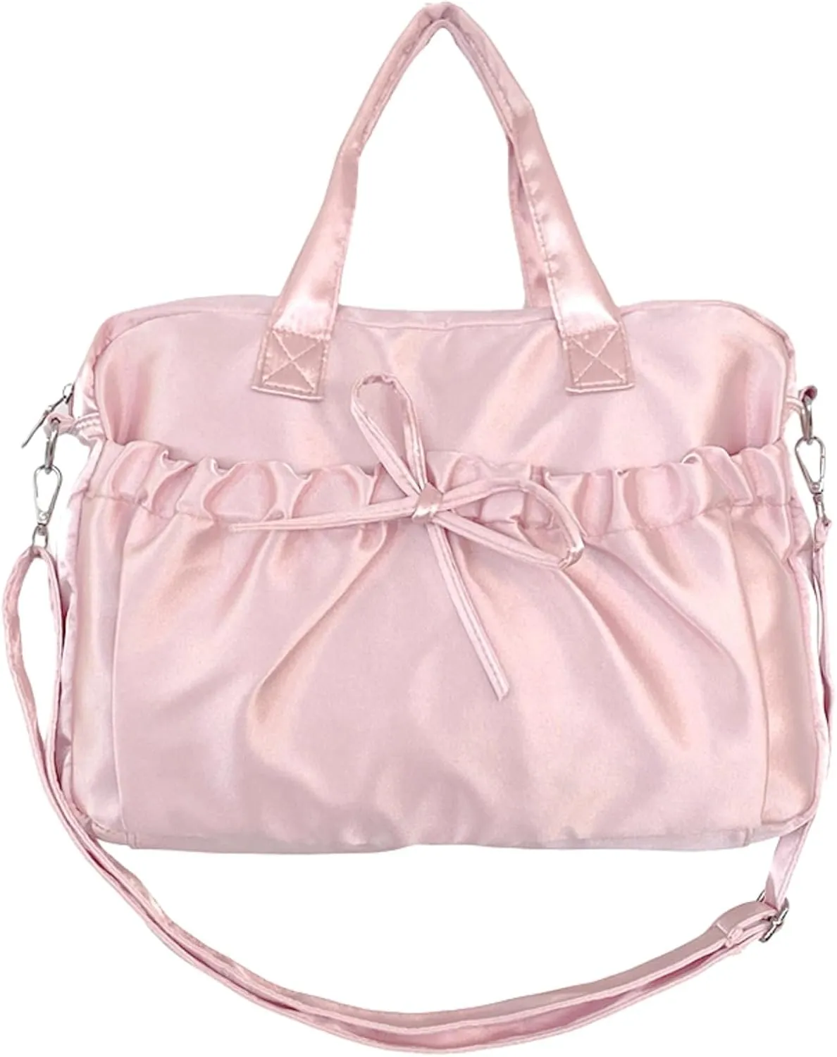 Cute BowTote Bag Kwaii Shoulder Bags Aesthetic Satin Handmade Purse Y2K Butterfly Shoujo Totebags