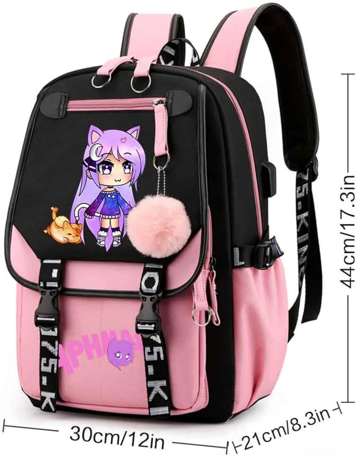 Cute School Backpack for Girls Kawaii Travel Laptop Bookbag School Bags Cartoon 18 Inch Child Kids Backpacks Pink