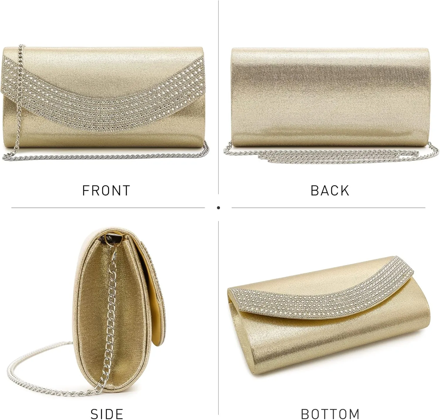 Dasein Womens Clutch Purses Rhinestone Evening Bags Formal Wedding Party Purse Prom Handbags