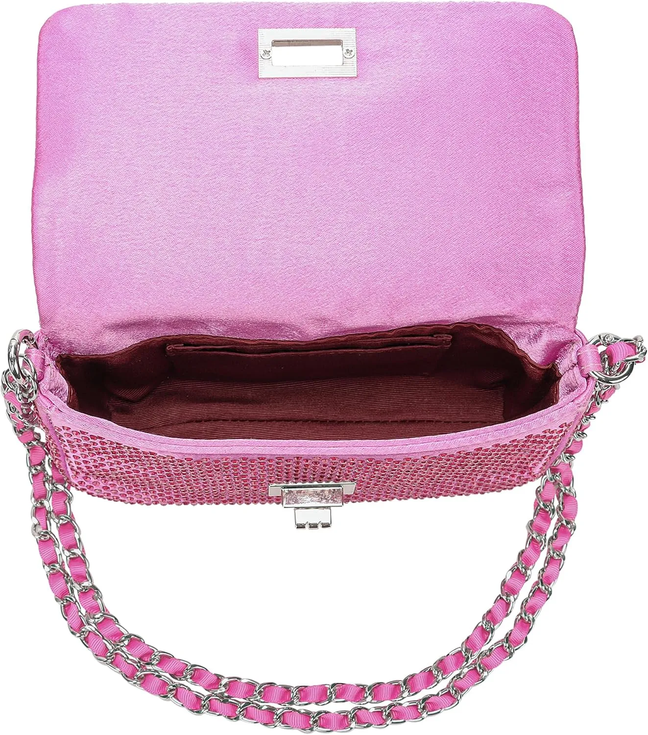 Dexmay Classic Flap Crystal Bag Small Evening Clutch Handbag Party Rhinestone Purse