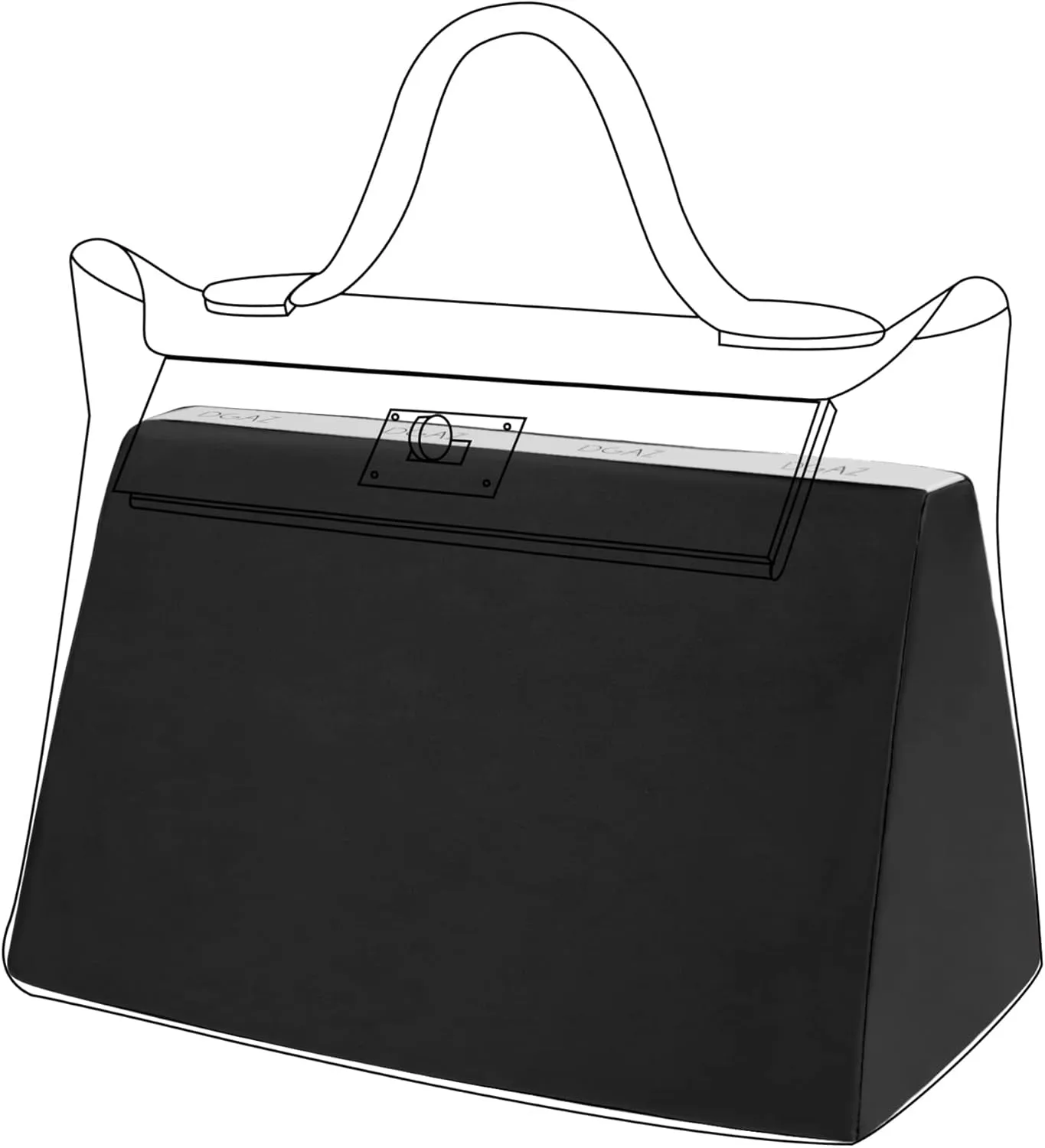 DGAZ Bag Pillow Shaper Insert for Luxury Handbags, Silky Pillow Shaper for Hermes 24/24-mini Bags(Black,2424-mini)