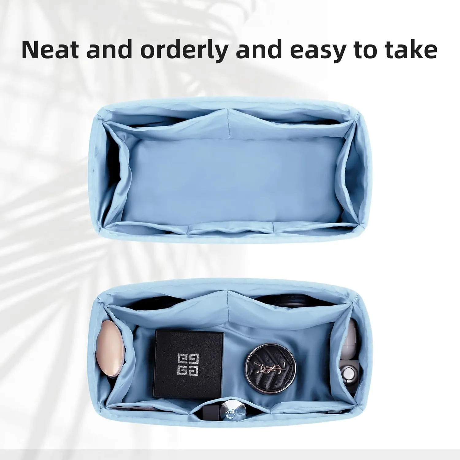 DGAZ Purse Organizer Silky Smooth Fits Birkin 20/25/30/35/40/45/50 Bags,Silk,Luxury Handbag Tote in Bag Shapers, Women(Azure,BK25)