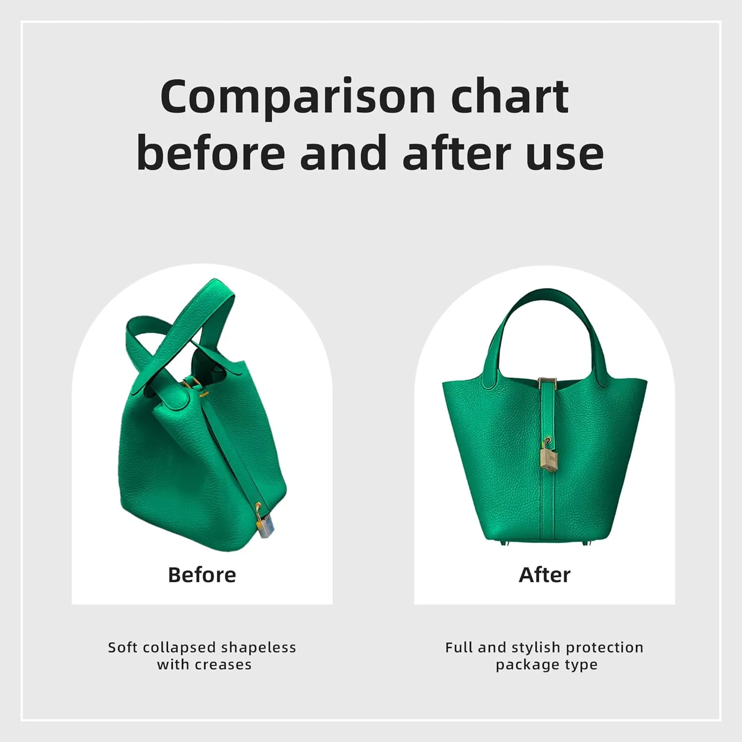 DGAZ Purse Organizer Silky Smooth For Picotin 14/18/22/26/31 Bags,Silk,Luxury Handbag Tote in Bag Shapers(Bambou,PC22)