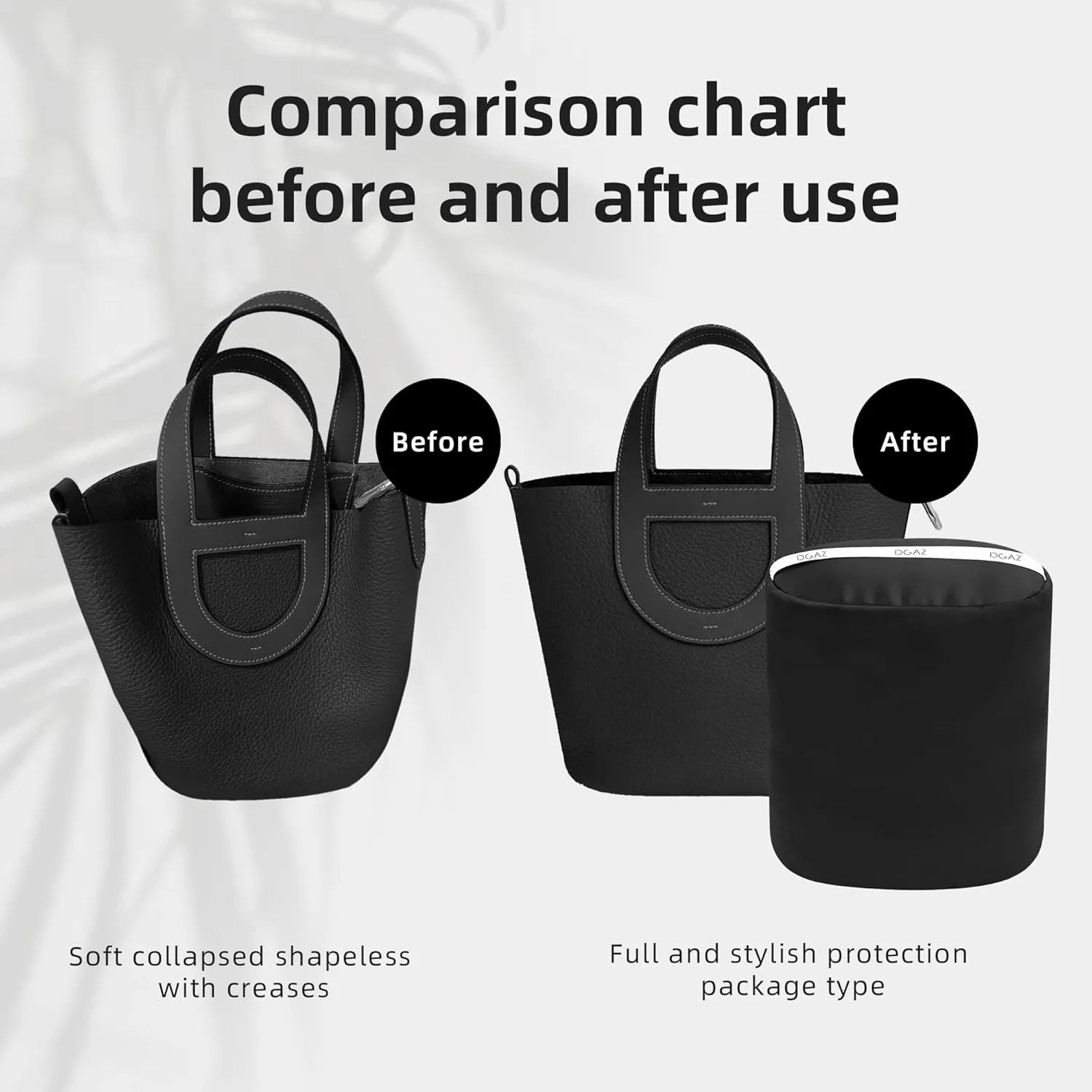 DGAZ Purse Pillow Insert for Hermes In the loop bags, Memory Foam, Silky Pillow Shaper for Luxury Handbags(Black,In the loop18)