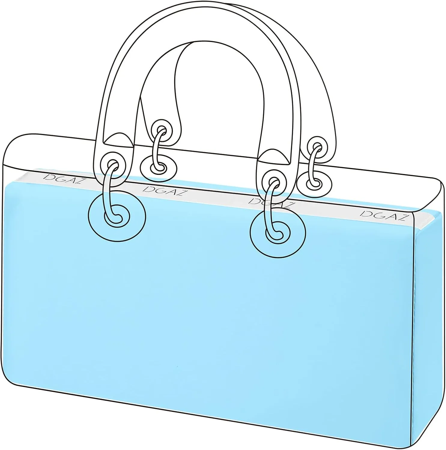 DGAZ Purse Pillow Shaper Insert for Dior D-joy Bag, Silky Pillow Shaper for Luxury Handbags(Candy Blue,Mini)