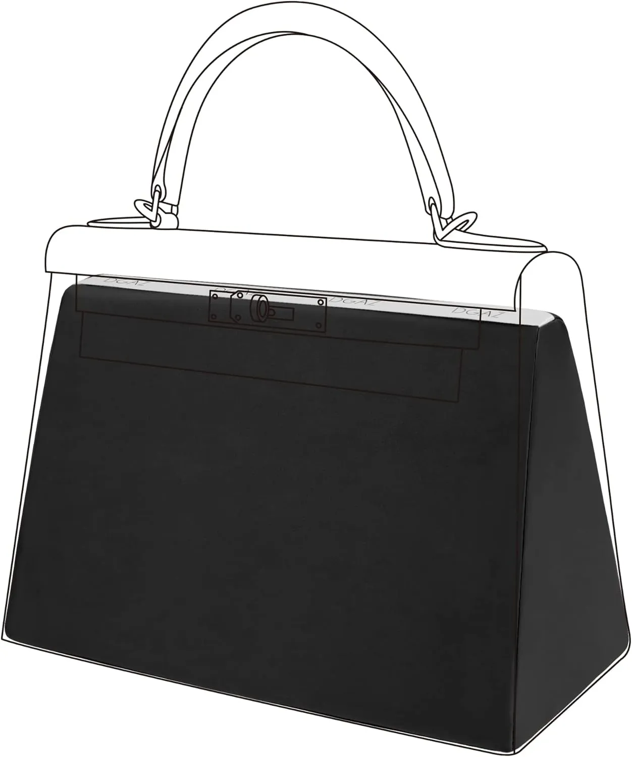 DGAZ Purse Pillow Shaper Insert for Hermes Kelly Bags, Silky Pillow Shaper for Luxury Handbags(Black,KL25 Sellier)