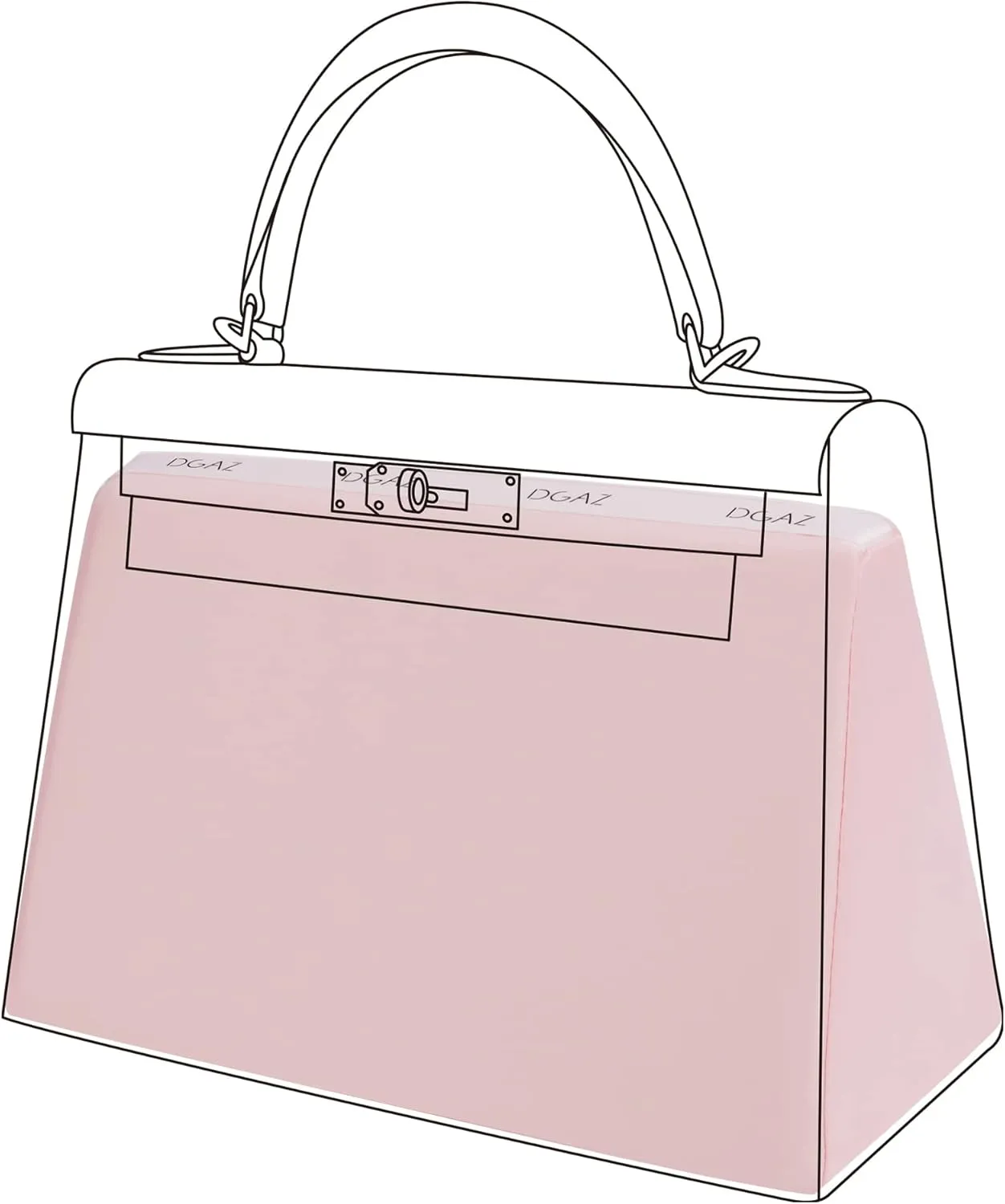 DGAZ Purse Pillow Shaper Insert for Hermes Kelly Bags, Silky Pillow Shaper for Luxury Handbags(Pink,KL25 Sellier)