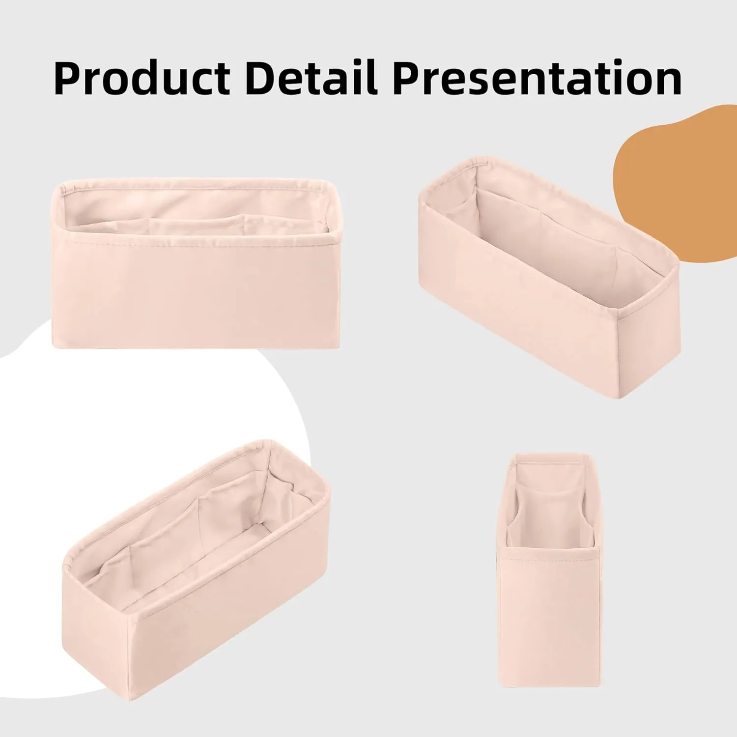 DGAZ Silk Purse Organizer Insert Fits Dior D-joy Bags,Silky Smooth Bag Organizer，Luxury Handbag & Tote Shaper(Rose dragee,D-joy S)