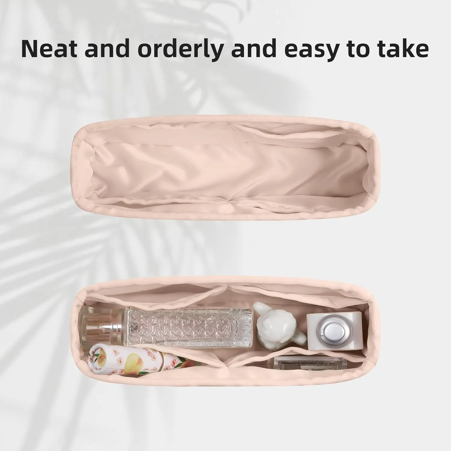 DGAZ Silk Purse Organizer Insert Fits Dior D-joy Bags,Silky Smooth Bag Organizer，Luxury Handbag & Tote Shaper(Rose dragee,D-joy S)