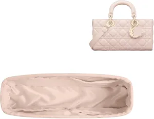 DGAZ Silk Purse Organizer Insert Fits Dior D-joy Bags,Silky Smooth Bag Organizer，Luxury Handbag & Tote Shaper(Rose dragee,D-joy S)