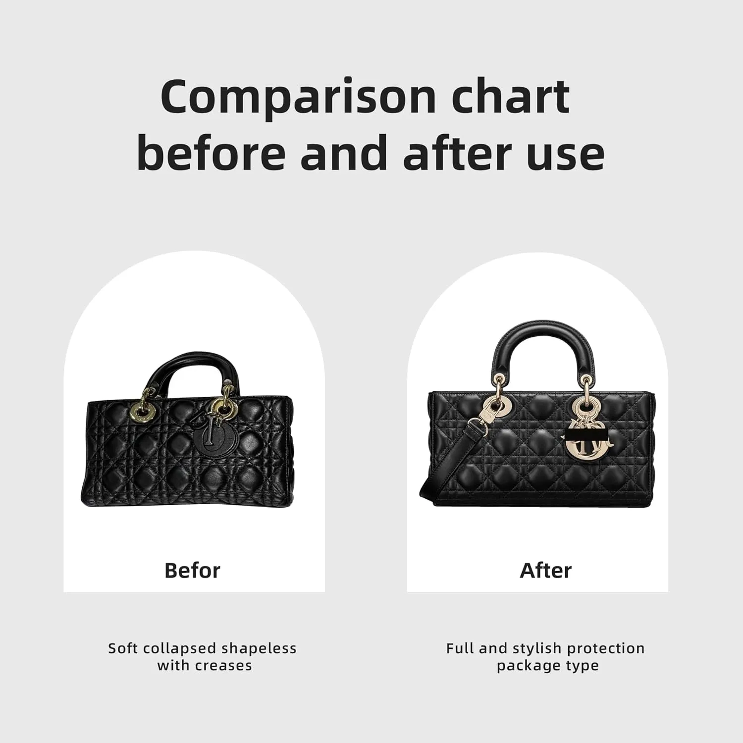DGAZ Silk Purse Organizer Insert Fits Dior D-joy Bags,Silky Smooth Bag Organizer，Luxury Handbag & Tote Shaper(Rose dragee,D-joy S)