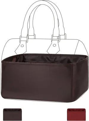 DGAZ Silk Purse Organizer Insert Fits LV Speedy 16/20/25/30/35/45 bags，Silky Smooth Bag Organizer，Luxury Handbag & Tote Shaper（Global Brown，SP25）