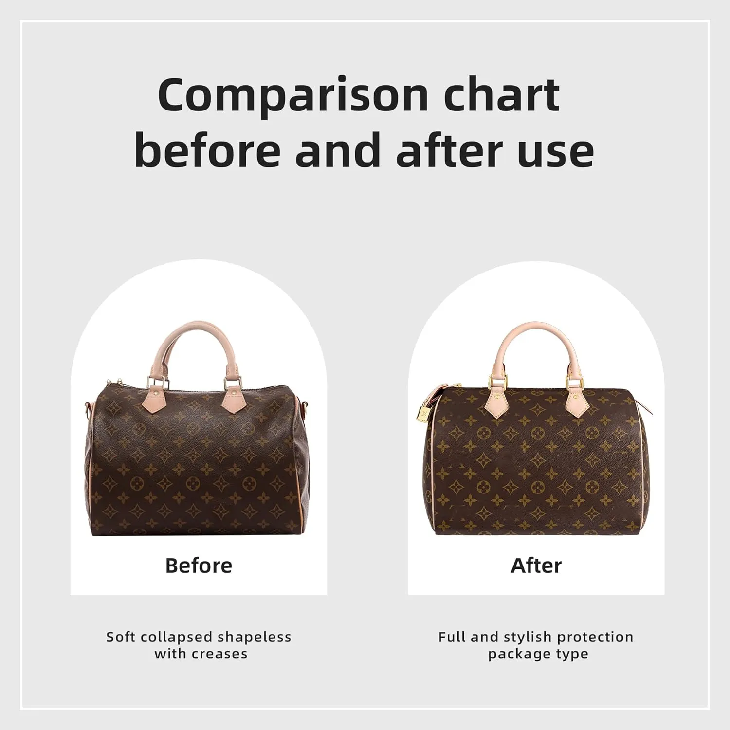 DGAZ Silk Purse Organizer Insert Fits LV Speedy 16/20/25/30/35/45 bags，Silky Smooth Bag Organizer，Luxury Handbag & Tote Shaper（Global Brown，SP25）