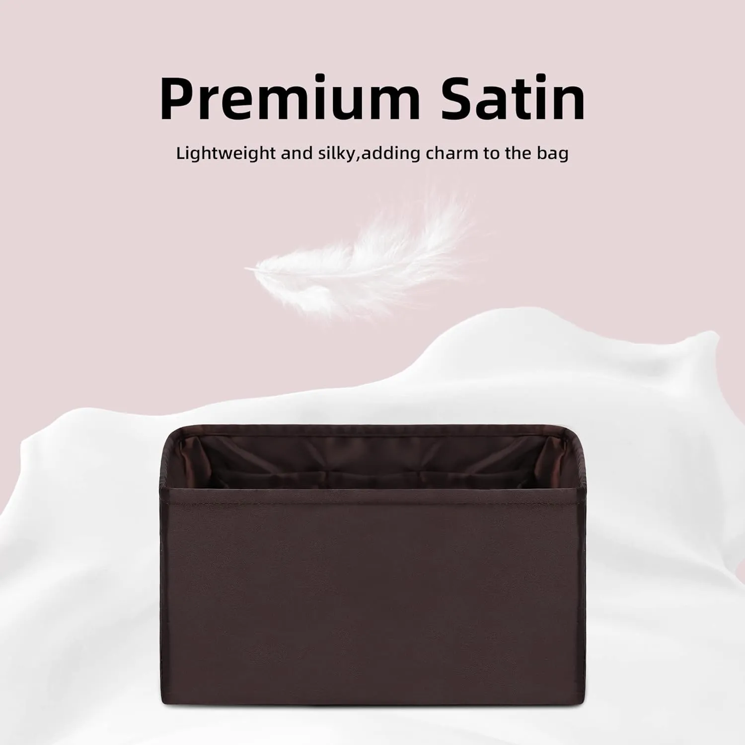 DGAZ Silk Purse Organizer Insert Fits LV Speedy 16/20/25/30/35/45 bags，Silky Smooth Bag Organizer，Luxury Handbag & Tote Shaper（Global Brown，SP25）