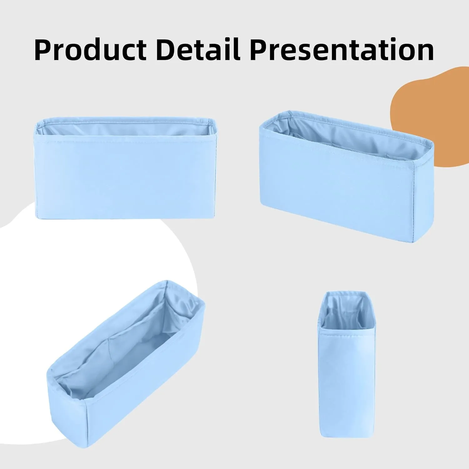 DGAZ Silk Purse Organizer Insert For Chanel 19 Bags,Silky Smooth Bag Organizer，Luxury Handbag & Tote Shaper(Candy Blue,19 Flap 26)