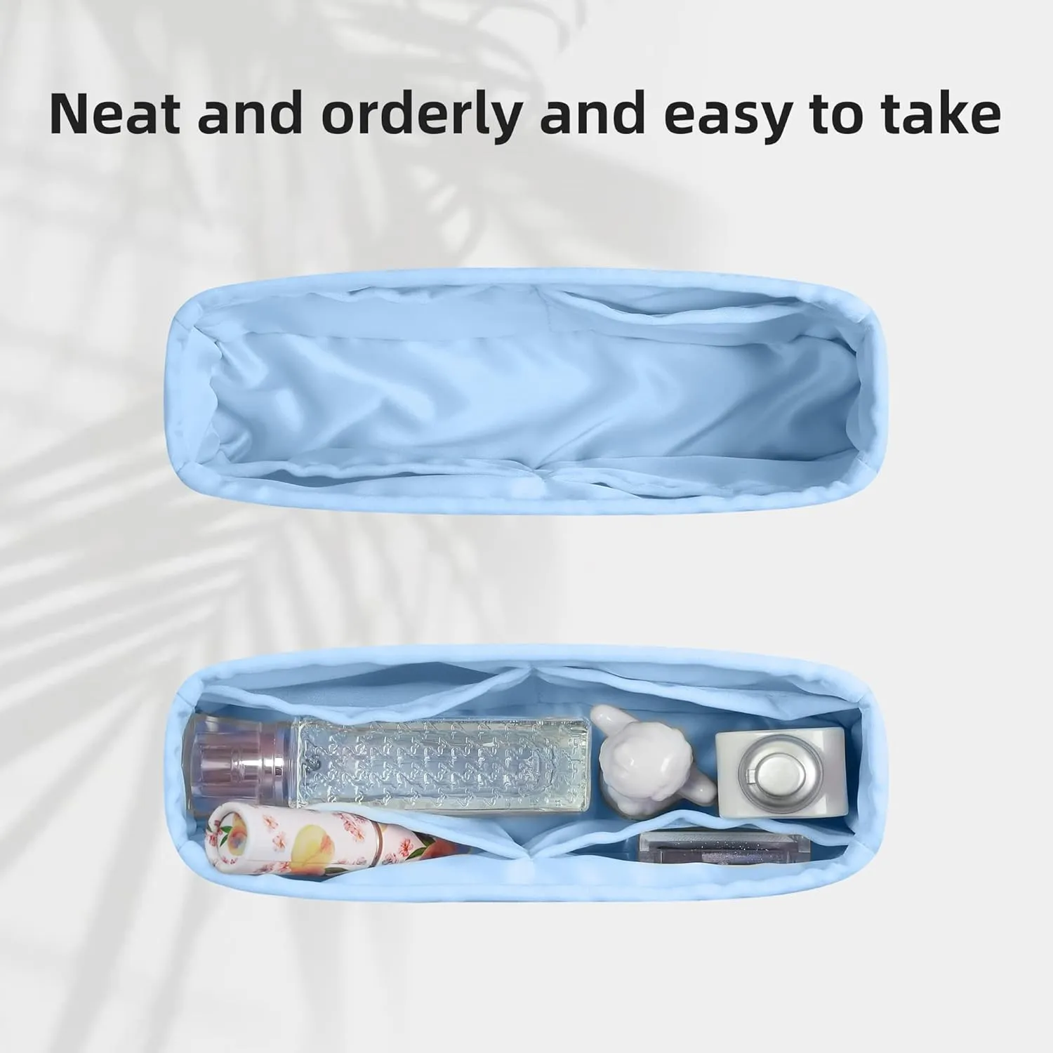DGAZ Silk Purse Organizer Insert For Chanel 19 Bags,Silky Smooth Bag Organizer，Luxury Handbag & Tote Shaper(Candy Blue,19 Flap 26)