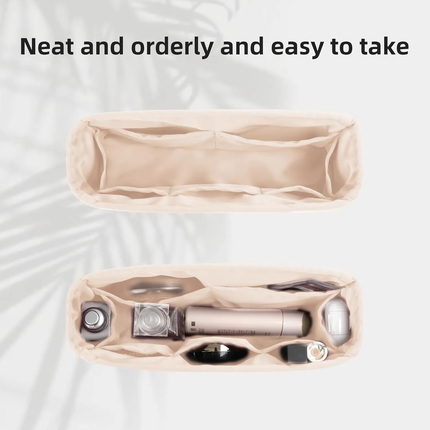 DGAZ Silk Purse Organizer Insert For Chanel 2.55 Bags,Silky Smooth Bag Organizer，Luxury Handbag & Tote Shaper(Craie,2.55 Jumbo 28)