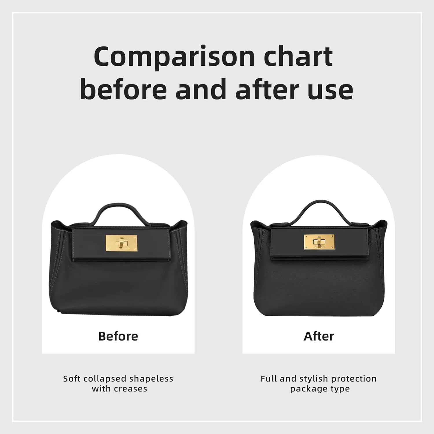 DGAZ Silk Purse Organizer Insert For Hermes 24/24 mini/29/35 Bags, Luxury Handbag & Tote Organizer, Simplicity bag organizer(Black,24/24-mini)