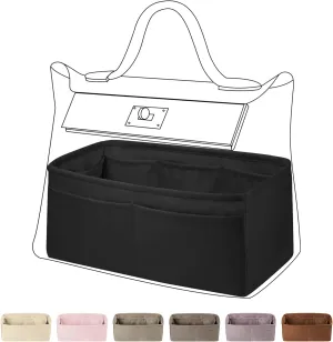 DGAZ Silk Purse Organizer Insert For Hermes 24/24 mini/29/35 Bags, Luxury Handbag & Tote Organizer, Simplicity bag organizer(Black,24/24-mini)