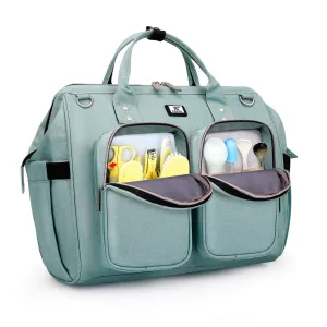 Diaper Bag Totes with Changing Pad & Stroller Straps, Large Portable Newborn Baby Bags, Unisex and Stylish Travel Diaper Backpacks for Mom and Dad (Mint green)