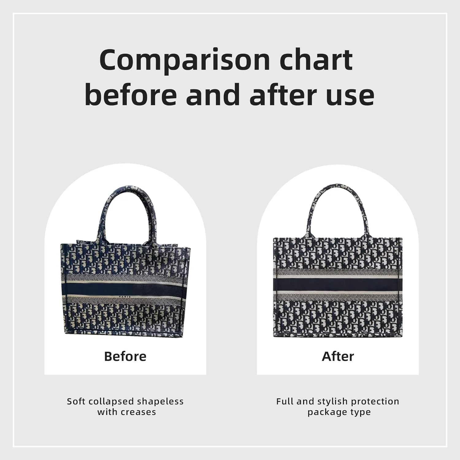 Dior Book Tote Organizer: Pillow Insert & Luxury Handbag Shaper, Silky Smooth Custom Fit for Mini/S/M/L Bags