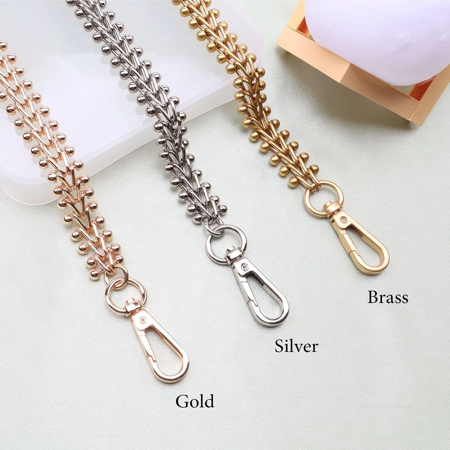 DIY Heavy Chunky Purse Chain Handles - Short Strap Replacement for Handbag or Shoulder Bags, 23.6 Inches Long