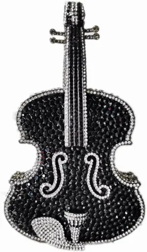 DJBM Cute Violin Rhinestone Evening Bag Chic Crystal Handbag Diamond Clutch Purse for Women Party Prom Banquet
