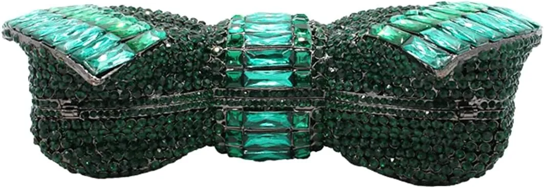 DJBM Sweet Bow Rhinestone Crystal Evening Clutch Diamond Evening Bags Purses and Handbags for Women Formal Party Wedding